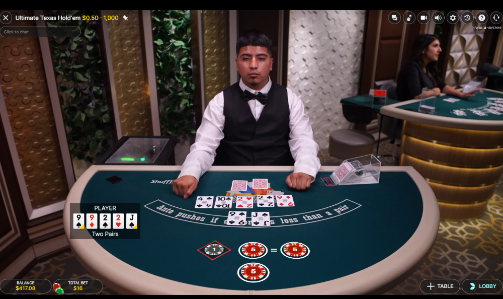 Ultimate Texas Hold'em Live Dealer