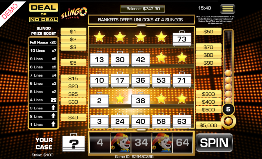 Deal or No Deal Slingo