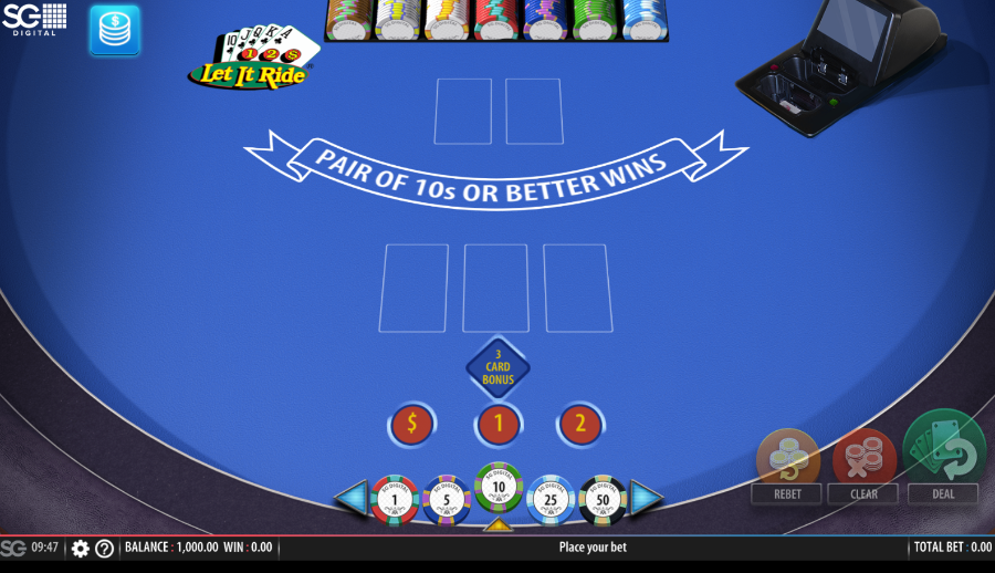 Let it Ride table setup