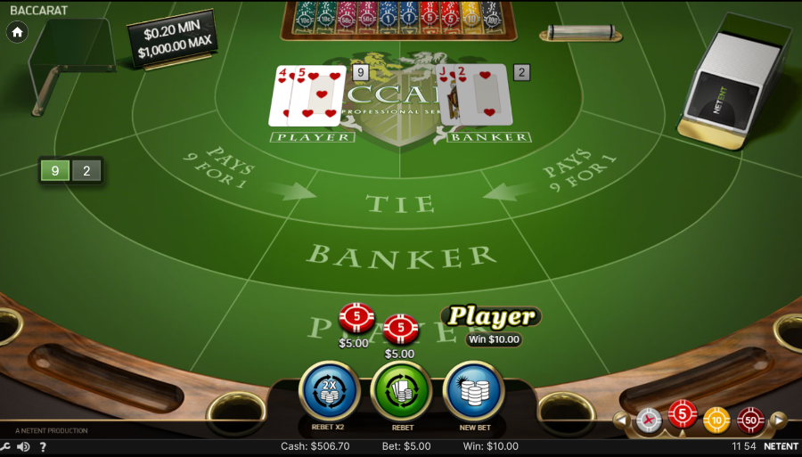 Netent Baccarat Win