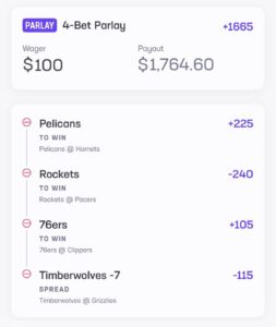 B Hen NBA Parlay February 2