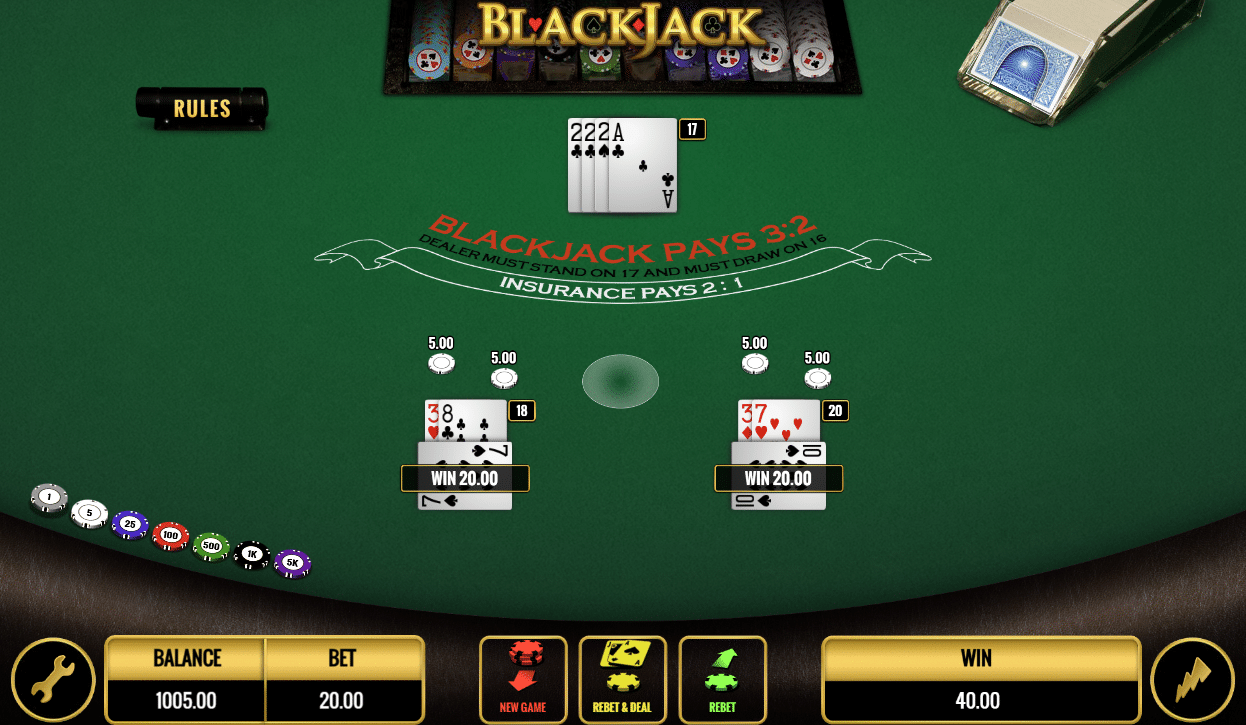 Blackjack - doubling on a split and winning