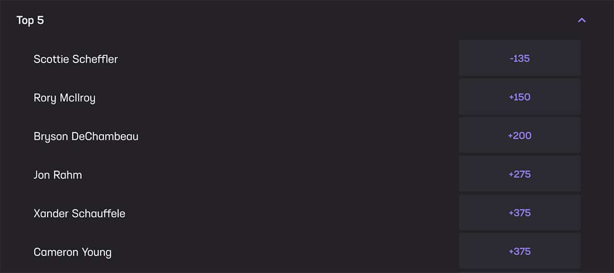 PGA Championship Top 5