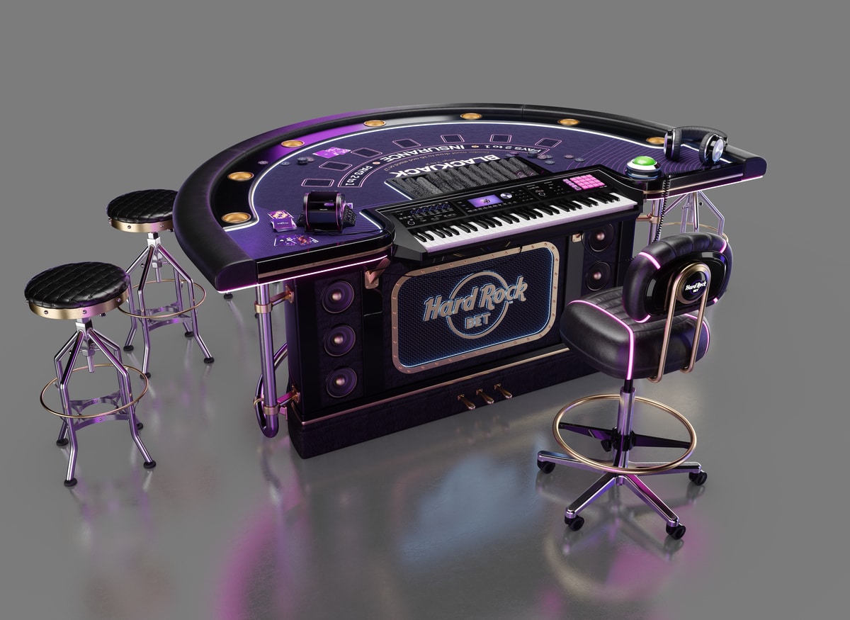 Blackjack table back view