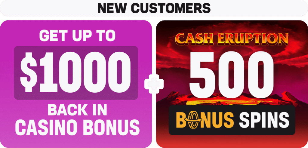 $1,000 bonus back + 500 cash eruption spins Hard Rock Promo