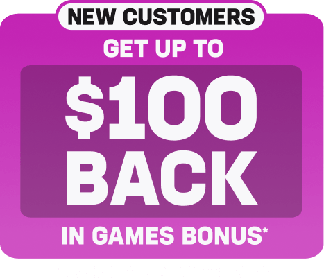 New Customers Get up to $100 back in games bonus powered by past motor racing