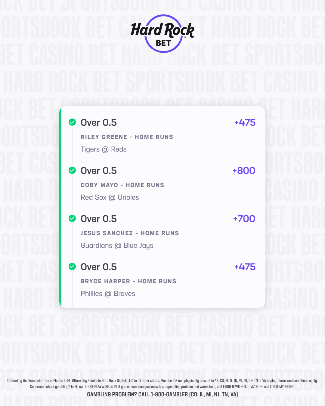 2 million home run parlay 1