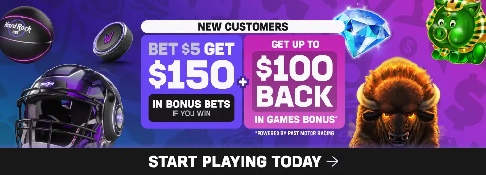 Bet $5 Get $150 in bonus bets if you win plus get up to $100 back in game bonus powered by past motor racing