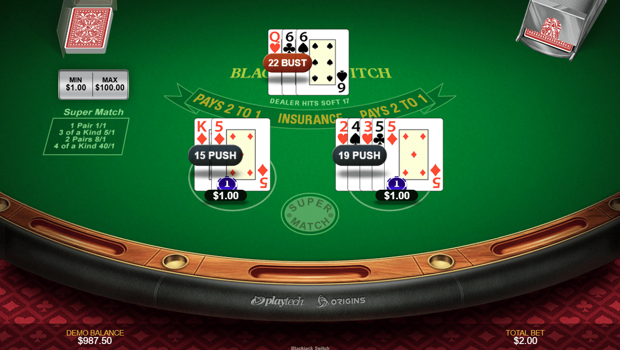 Blackjack Switch - Push 22