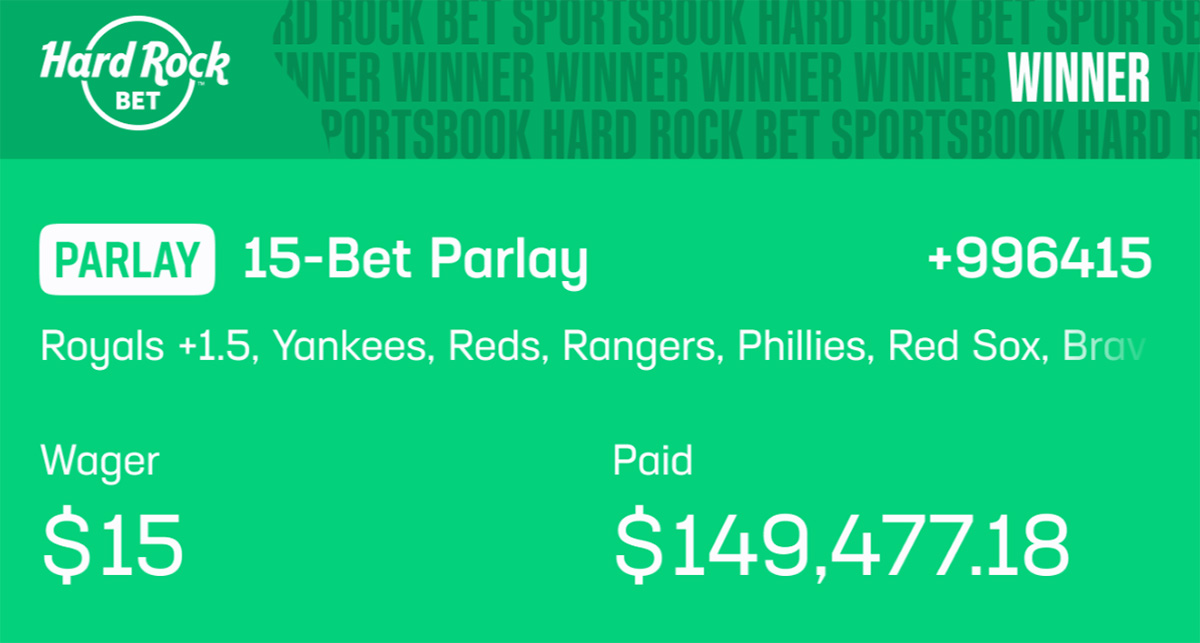 150K 15-bet mlb parlay