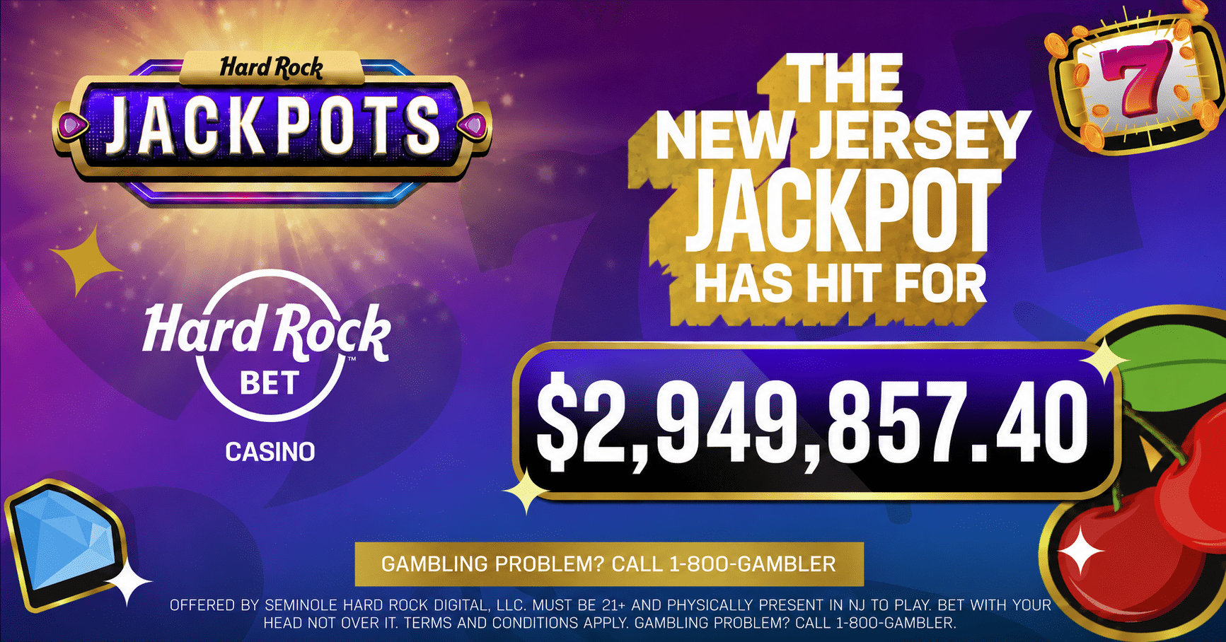 The New Jersey jackpot has hit for over $2.9 million