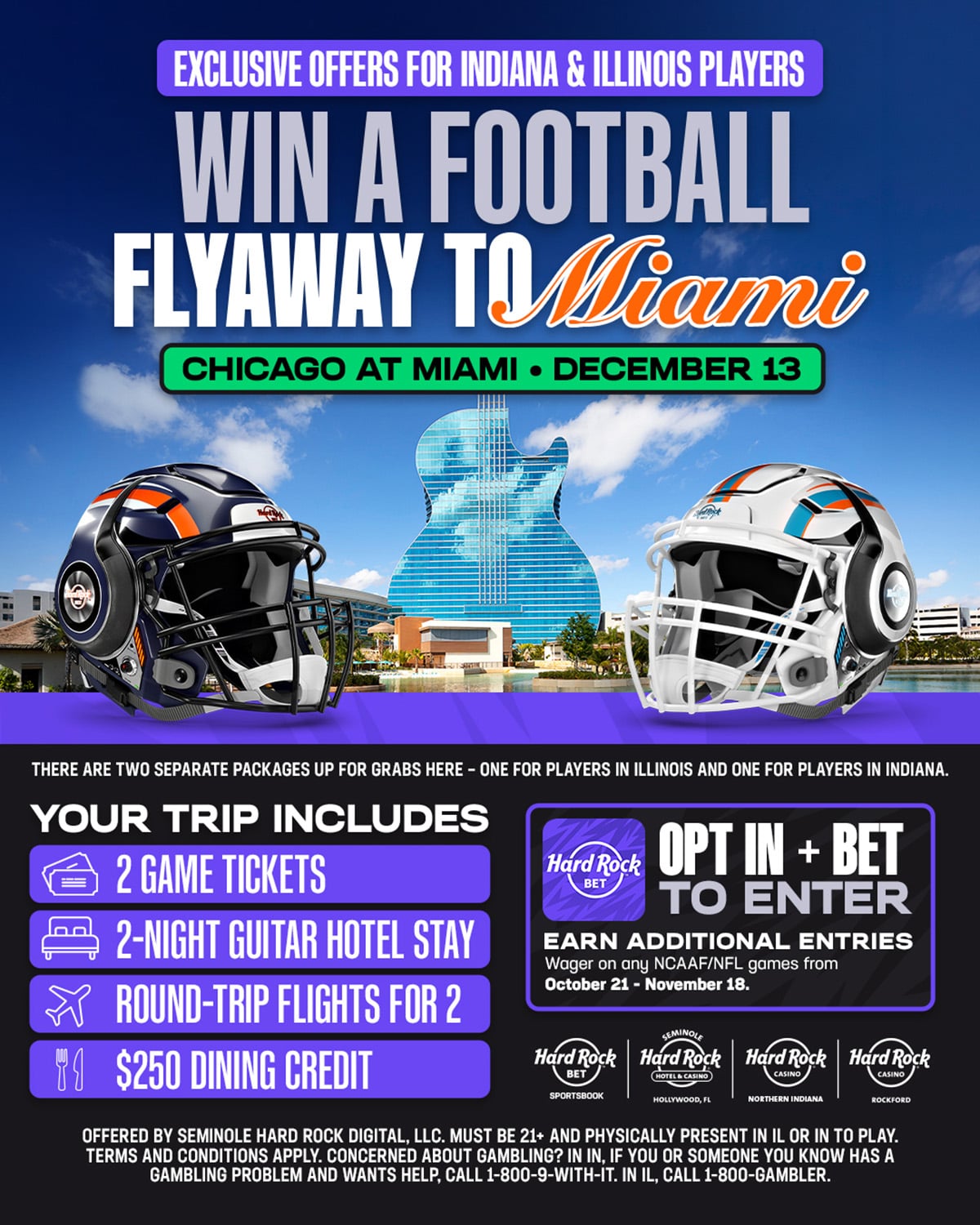 Football Flyaway Package: Illinois + Indiana