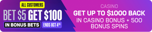 Bet $5 Get $100