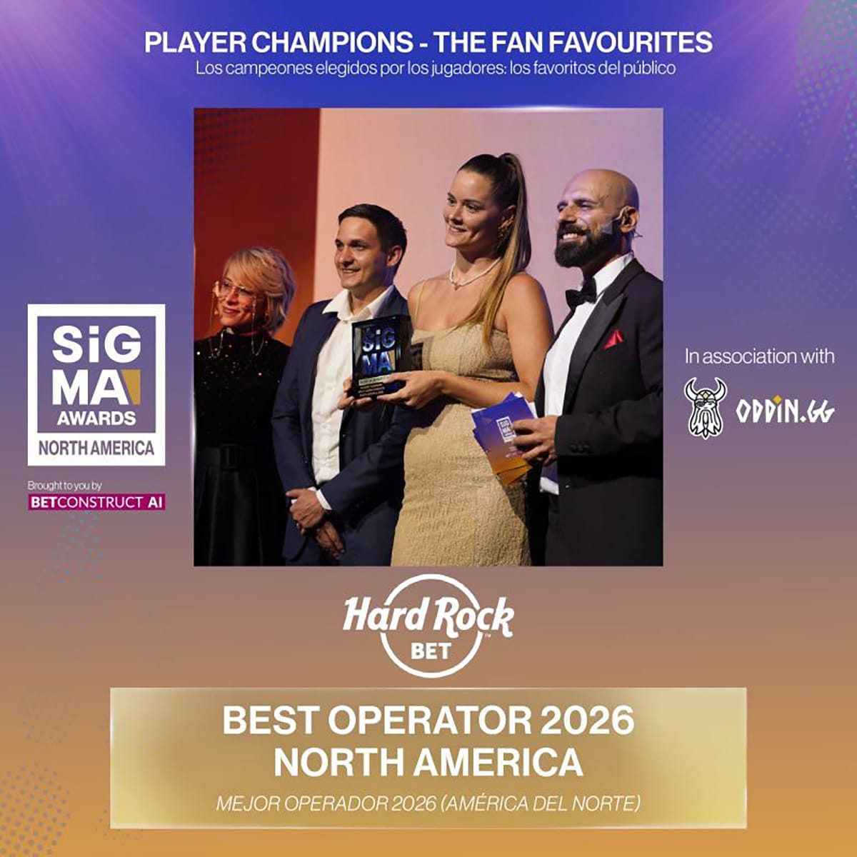 sigma award - best operator north America - hard rock bet