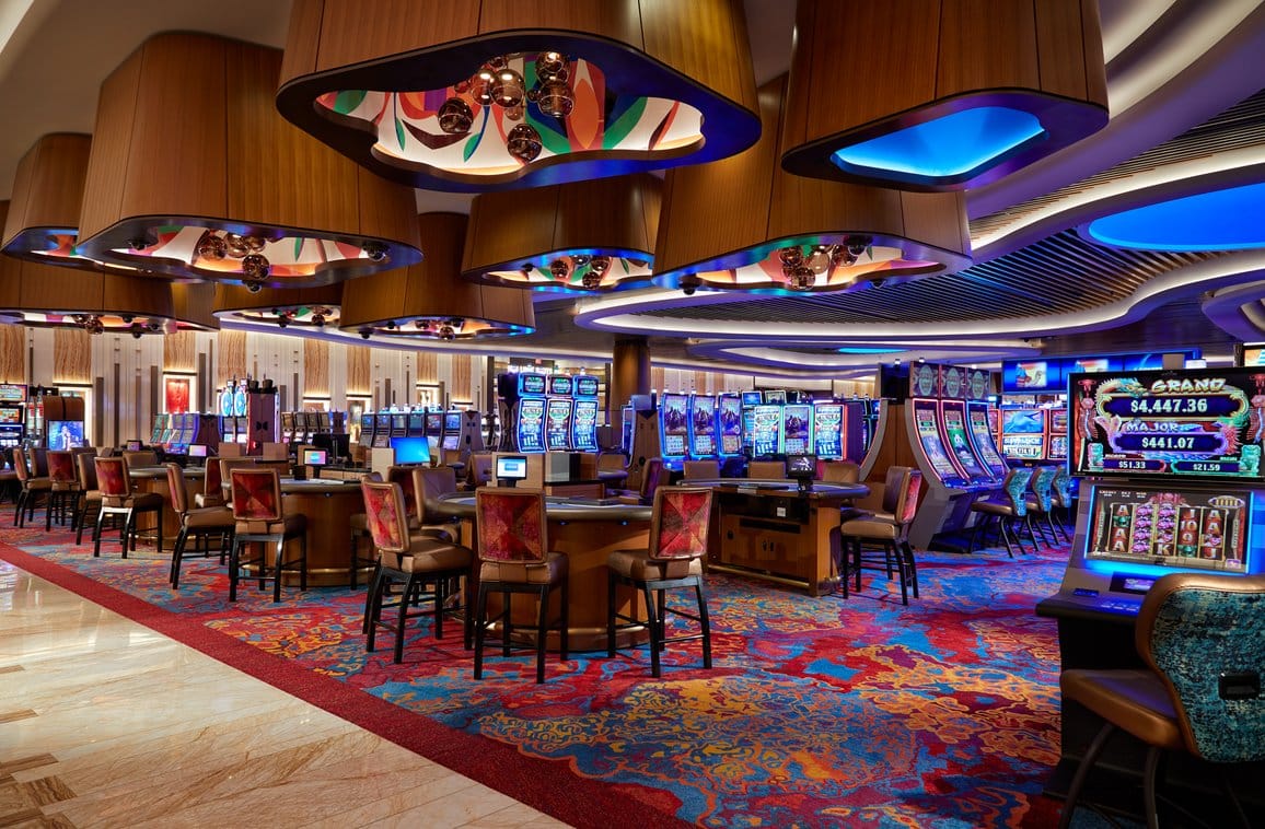 Slot machines on the casino floor at Seminole Hard Rock Hotel & Casino Hollywood