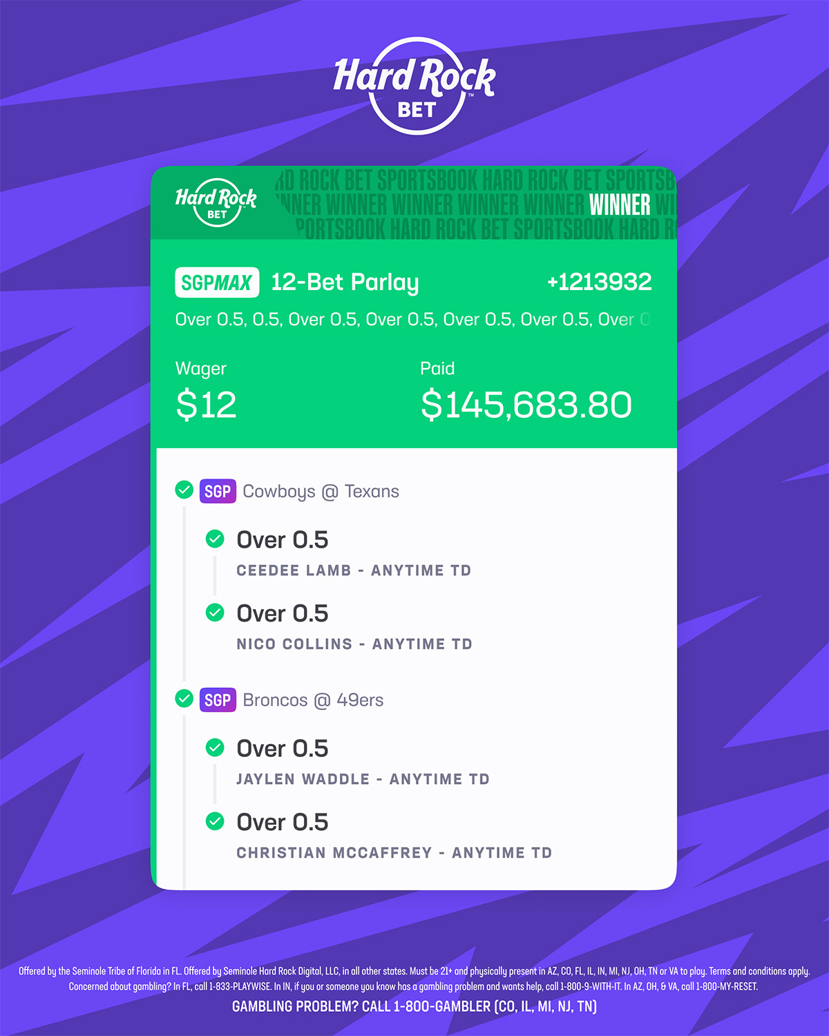 $12 $145K Parlay