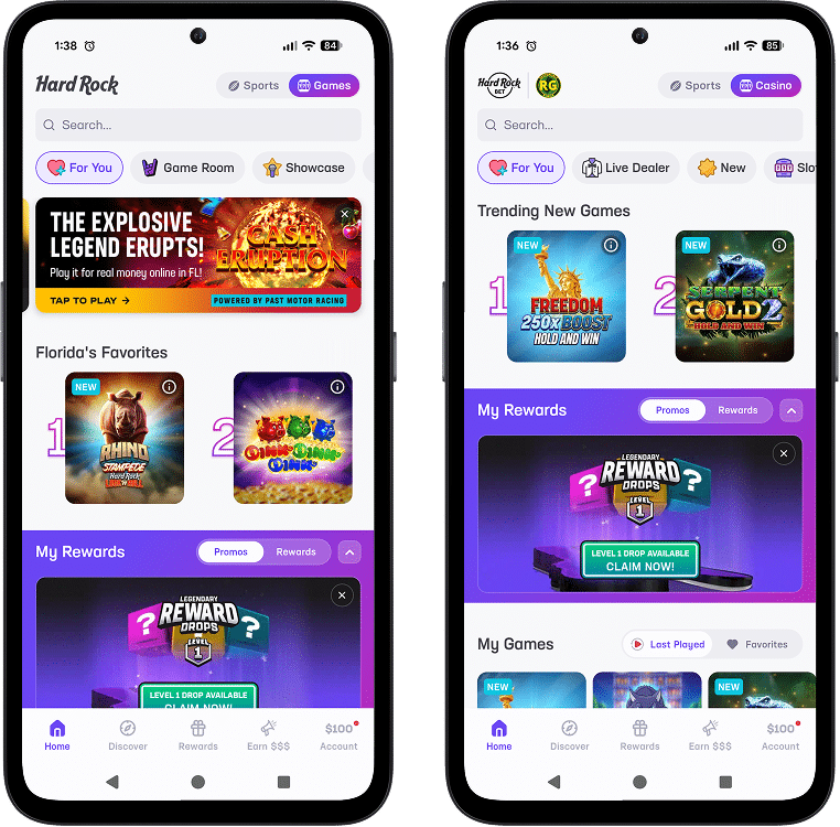 main hard rock bet app, home page