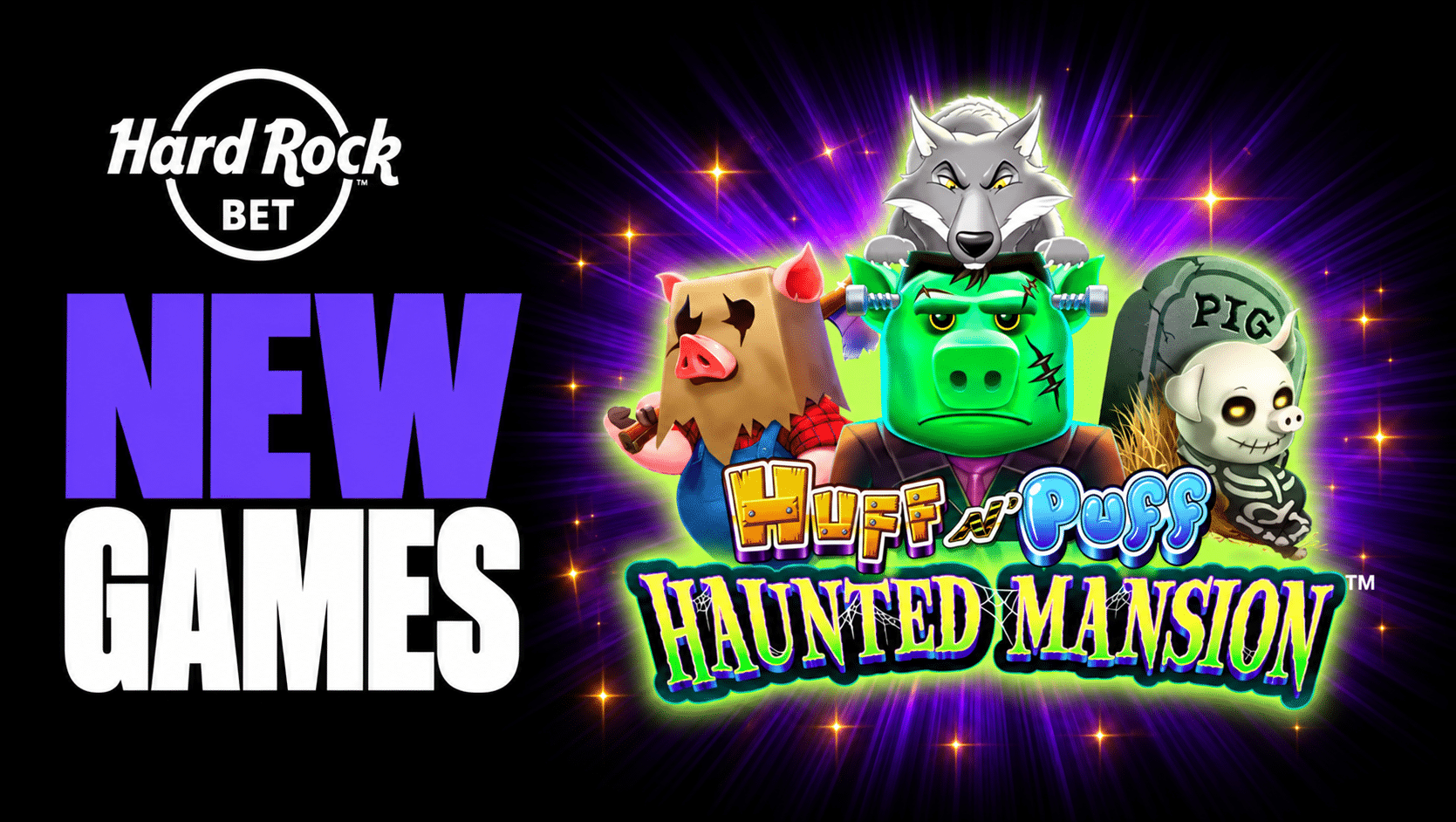 New games at Hard Rock Bet include Huff N Puff Haunted Mansion