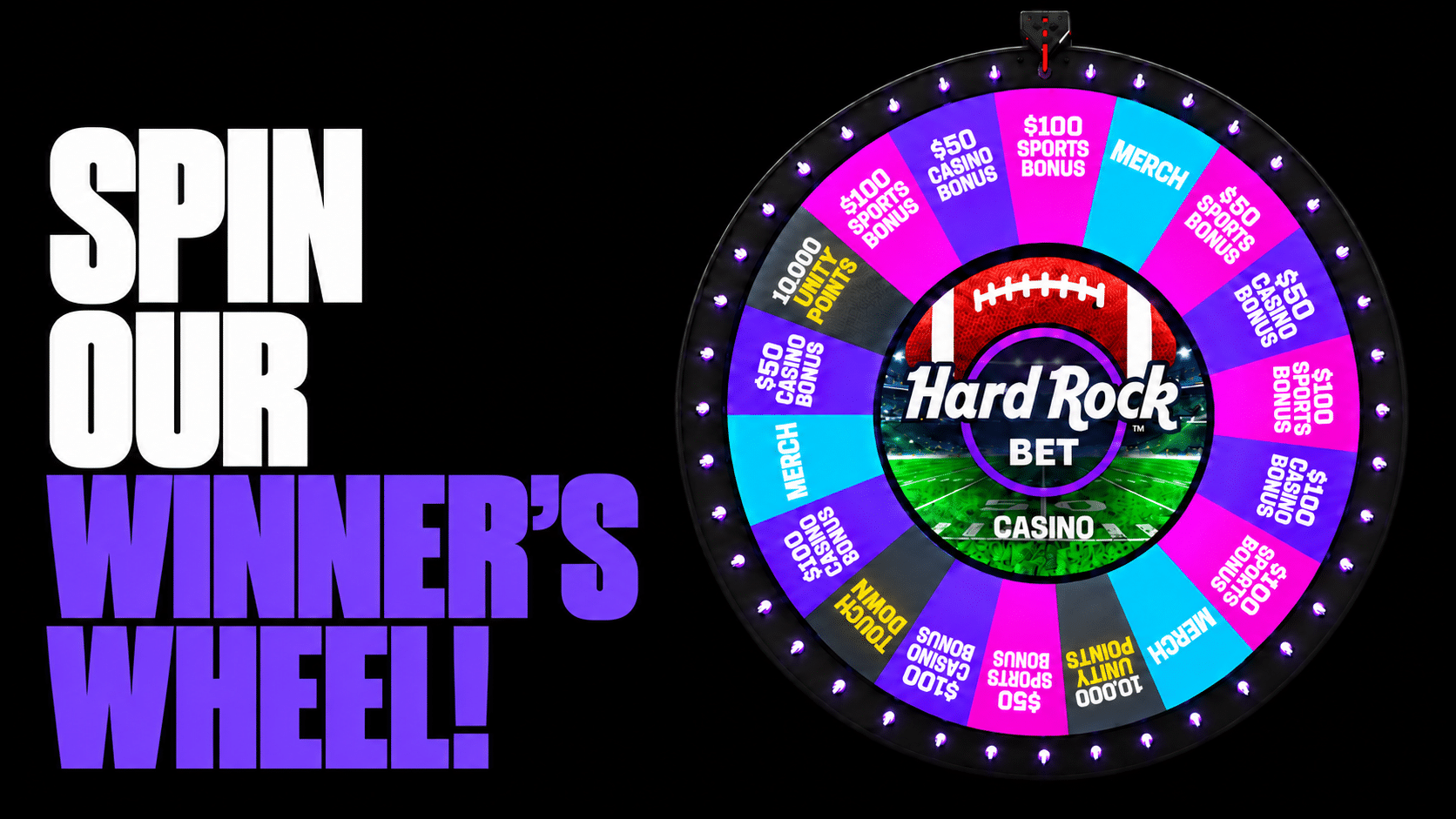 Spin our Hard Rock Bet Winner's Wheel