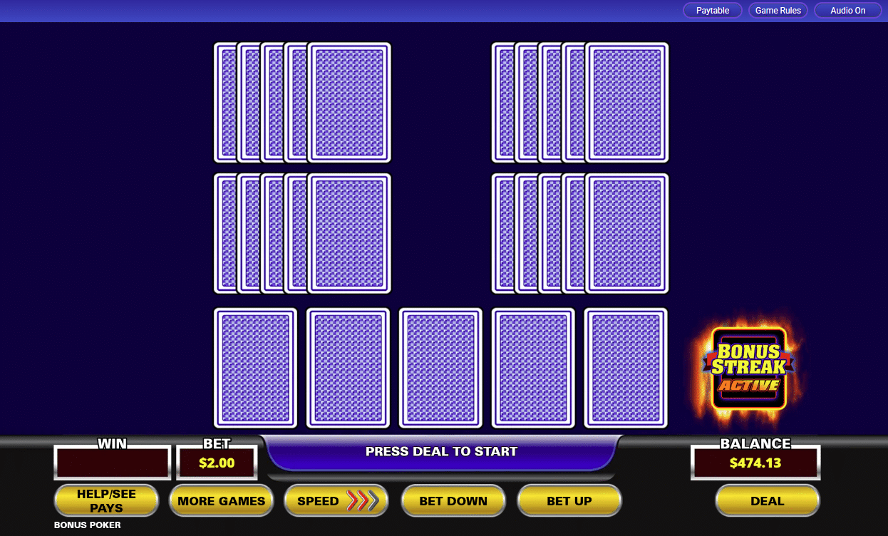 Ultimate X Poker Bonus Streak Five Play